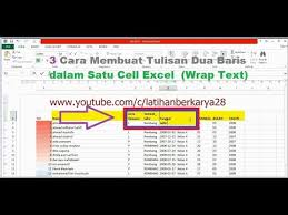 Selain untuk menggabungkan teks fitur fill excel ini bisa juga digunakan untuk membuat nomor urut. 3 Cara Membuat Tulisan Dua Baris Dalam Satu Cell Excel Wrap Text Youtube