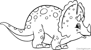 Download the printable dinosaur coloring sheet today! Baby Cartoon Triceratops Coloring Page Coloringall