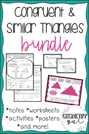 Congruent And Similar Triangles Bundle With Images Teaching Geometry Geometry Activities High School Geometry High School