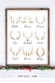 Christmas Wall Art Reindeer Names Print Christmas Wall Art Christmas Wall Decor Diy Diy Christmas Wall