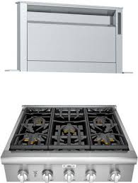 Thermador pro harmony series 30 inch freestanding all gas range with natural gas, 4 sealed burners, 4.6 cu. 2 Piece Kitchen Appliances Package With Pcg305w 30 Gas Rangetop And Ucvm30rs 30 Island Mount Convertible Downdraft Hood In Stainless Steel Appliances Connection