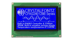 White on Blue 240x128 Graphic LCD from Crystalfontz