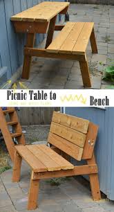 Turn A Picnic Table To Bench Using Ana White Plans Woodworking Bench Plans Woodworking Bench Easy Woodworking Projects