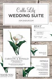 Calla Lily Wedding Invitation Suite New Addition Asplendium Wedding Stationery