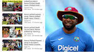 Kieron pollard hits six sixes in an over!! Kieron Pollard S Fake Death News In A Car Accident Goes Viral On Youtube