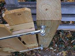 Different Gate With Peg Bolt Hinge Brackets Installed Off Center Gate Swings Farther Wooden Fence Gate Fence Gate Design Fence Post Installation