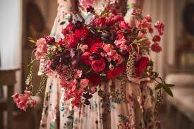 Off the shoulder lace a line wedding dress christmas wedding. 22 Romantic Red Wedding Bouquets