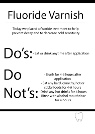 Fluoride Varnish Post Op Handout Hygiene Edge