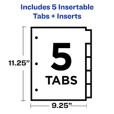 Browse our large selection of a3, a4 and a5 file dividers, indexers and tabs from paperstone. Avery Big Tab Insertable Extra Wide Dividers 5 Clear Tabs 1 Set 11221 Walmart Com Walmart Com