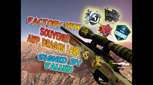 factory new souvenir awp dragon lore
