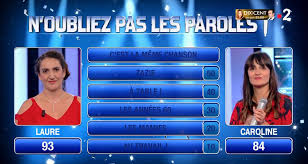 Hervé vainqueur des masters 2018 « j'étais dans un état complètement hervé a remporté la finale des masters 2018 de n'oubliez pas les paroles, diffusée le 29 septembre 2018 sur france 2.il réagit à. N Oubliez Pas Les Paroles Laure Detrone La Maestro Caroline Nagui Moins Performant Toutelatele