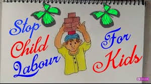 Animated drawings of child labor. Stop Child Labour Coloring Cartoon Drawing For Kids Easy Happy Labor Day Drawing