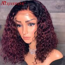 Ombre on short curly hair. Ombre 1b 99j Burgundy 180 Density 13x6 Lace Front Human Hair Wig Brazilian Remy Curly Hair 13x4 Colored Wigs Preplucked Hairline Human Hair Lace Wigs Aliexpress