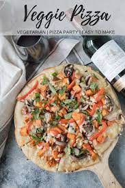 Easy Homemade Vegetarian Pizza Recipe Vegetarian Pizza Pizza Recipes Veggie Pizza