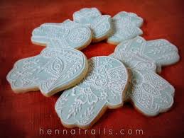 Decorative Hamsa Henna Styled Cookies Delicious Sugar Cookie Recipe Hamsa Fancy Cookies Cookies