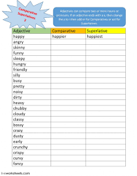 Comparative And Superlative Adjectives Interactive And Downloadable Worksheet You Superlative Adjectives Adjective Worksheet Comparative Adjectives Worksheet
