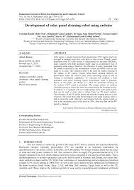 Alamat emel ini dilindungi dari spambot. Pdf Development Of Solar Panel Cleaning Robot Using Arduino