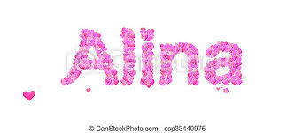 Alina name meaning in urdu Alina Female Name With Hearts Name Set With Hearts Decorative Lettering Type Design Canstock