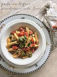 Pasta Con Le Fave Pomodorini E Prosciutto Di Cinta Senese La Toscana In Tavola Ricette Pomodorini Cibo Etnico