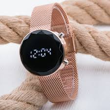 rose hasir kordon led watch kesme dijital cam bayan kol saati st 303532