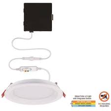 Can i use new construction recessed lighting? Commercial Electric Part 91479 Commercial Electric Slim Baffle 6 In Color Selectable New Construction And Remodel Canless Recessed Integrated Led Kit Housing Home Depot Pro