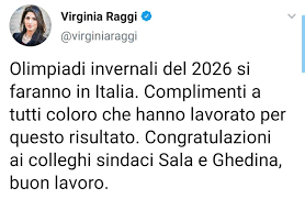 Maybe you would like to learn more about one of these? Giorgia Meloni La Raggi Che Impedi A Roma Di Ospitare Le Olimpiadi Nel 2024 Oggi Si Complimenta Per Le Olimpiadi Conferite All Italia Nel 2026 Della Serie Faccia Di Bronzo Facebook