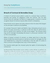 Let's say a parent abandons their child. Breach Of Contract Remedies Free Essay Example