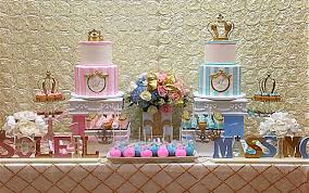 Mermaid baby shower table decorations. Cute Idea For Twins Prince And Princess Baby Shower Theme Baby Shower Princess Theme Baby Shower Princess Twins Baby Shower