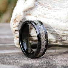 The Denali Antler Wedding Band White Gold Diamond Wedding Rings Antler Wedding Rings