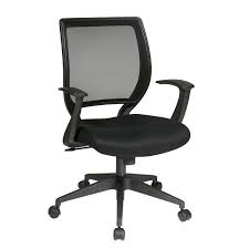 Screen Back Office Chair With T Arms In Black Fabric Em51022n 3