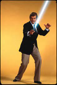 James Bond With Lightsaber James Bond Roger Moore Bond