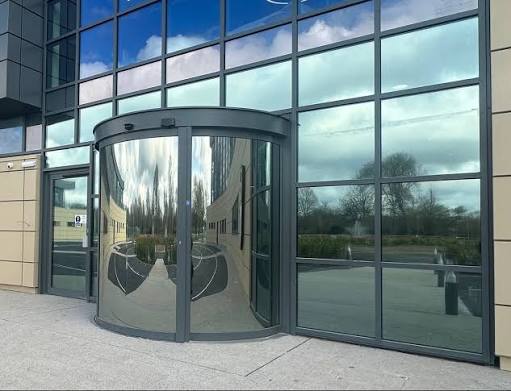 One Way Glass Office Building Entrance