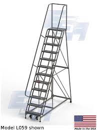 A steel rolling ladder is the ideal ladder for stockrooms, hospitals, and warehouses material handling. Rolling Ladders Square Tube 60Âº L Series