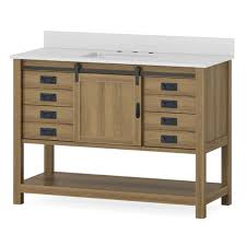 Nothing beats having a really great bathroom and what better way to experience something as. Style Selections 48 In Brown Undermount Single Sink Bathroom Vanity With White Engineered Stone Top In The Bathroom Vanities With Tops Department At Lowes Com
