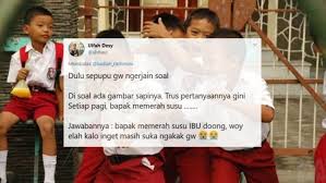 Kalian pasti pernah lihat jawaban anak sd di media social, yang lucu2 dan ngakak abis. 12 Jawaban Ngawur Anak Sd Saat Ujian Yang Bikin Ngakak Sekaligus Migrain Adik Siapa Nih