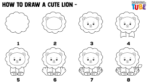 How To Draw A Cute Lion For Kids Step By Step Drawings For Kids Lions For Kids Step By Step Drawing Lion Drawing Simple