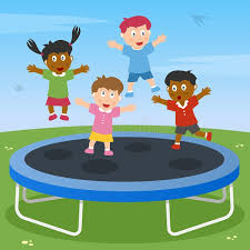 Kids Playing On Trampoline A Group Of Multicultural Kids Playing On Trampoline Aff Group Multicultural Trampoline Kids Stock Drawing For Kids Kids