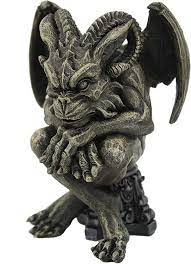 Amazon Com Amazing Gifts Winged Horn Gargoyle Gothic Decor Stone Finish Statue Figurine Home Kitchen Gargoyles Gothic Gargoyles Gargoyles Art