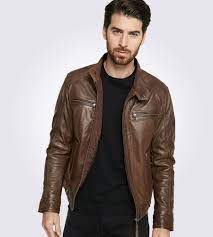 Mens Eric Dark Brown Hooded Motorcycle Leather Jacket Leather Jacket Leather Jacket Men Leather Jacket Outfit Men
