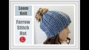 How To Loom Knit A Hat With Out A Brim Farrow Stitch Beanie Round Loom Youtube