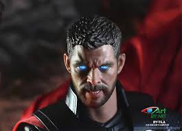 BY-ART BY-T6 1/6 Ragnarök Thor Odinson Head Carved DIY 12'' Action Figure