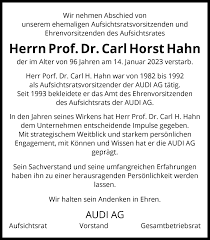 Traueranzeigen von Carl Horst Hahn