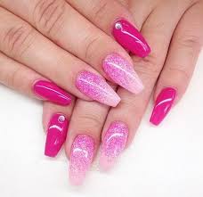 nails pink glitter nagellack ideen nagel bunte nagel