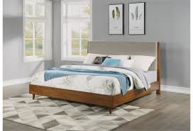 Along with its dark gray textured fabric, it adds comfort and style to your. Flexsteel Wynwood Collection Ludwig Mid Century Modern California King Upholstered Bed With Platform Frame Fisher Home Furnishings Upholstered Beds