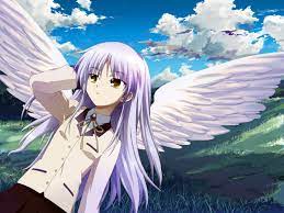 Wallpaper : Angel Beats, Tachibana Kanade, girl, school uniform, wings,  sky, clouds, grass, angel 1600x1200 - wallup - 1082611 - HD Wallpapers -  WallHere