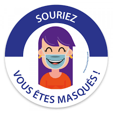 Panneau Masque Obligatoire Souriez Vous Etes Masques Masque Vinyle Autocollant Sourire
