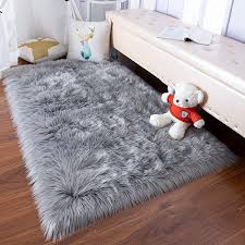 Boho ivory & gray, extra large sheepskin rug, 100% natural real, thick, soft. Hequn Faux Fur Rug Soft Fluffy Rug Shaggy Rugs Faux Sheepskin Rugs Floor Carpet For Bedrooms Living Room Kids Rooms Decor Grey 75x120cm Buy Online In Antigua And Barbuda At Antigua Desertcart Com Productid