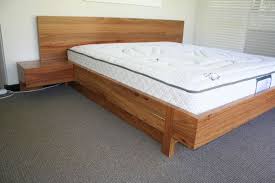 King Size Kiaat Bed With Built In Headboard And Side Tables Bed Headboard King Size Bed