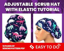 Scrub Hat Tutorial Diy Scrub Cap Ponytail Bouffant Surgical Etsy In 2021 Hat Tutorial Diy Scrub Cap Scrub Hats