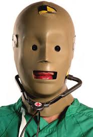 weird crash test dummy medical worker in medicine Stock Photo